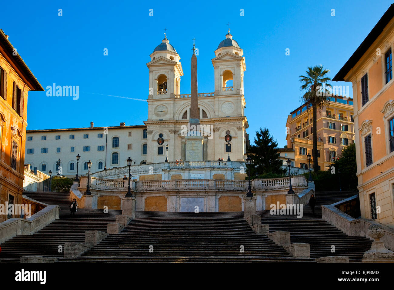 Piazza di Spagna and Trinità dei Monti church, Rome Stock Photo