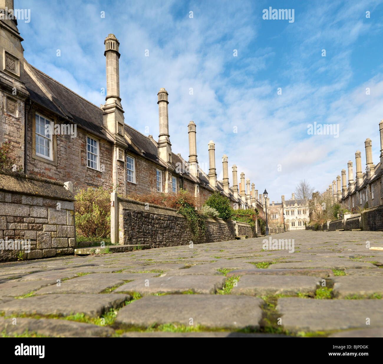 Vicar's close , Wells Stock Photo