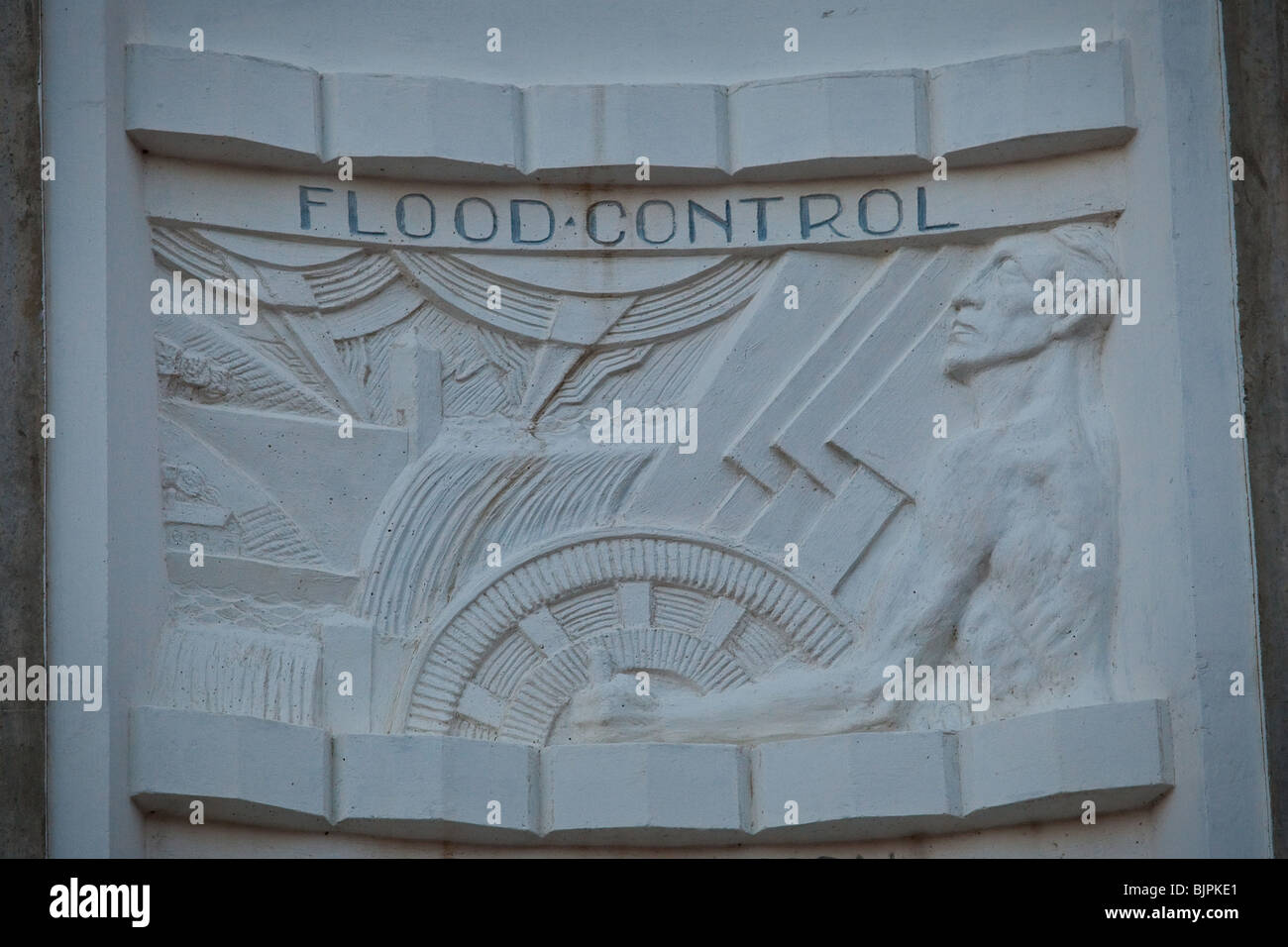 The basrelief in Art Deco style celebrating benefits of the Hoover dam