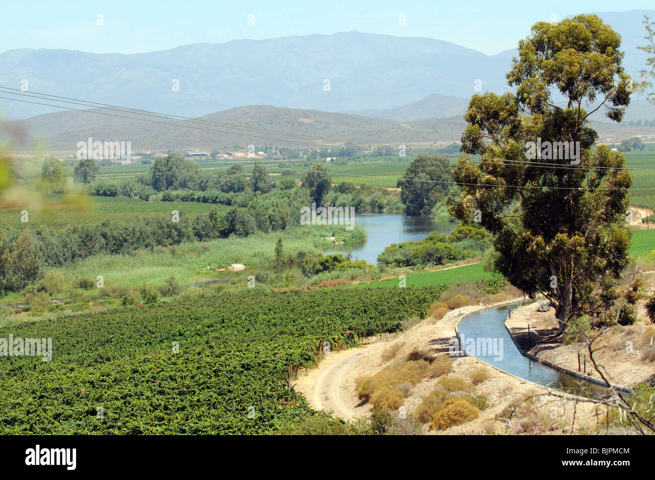 Breede River and the Riviersonderend Mountains a wine producing area near Robertson in the western Cape South Africa Stock Photo