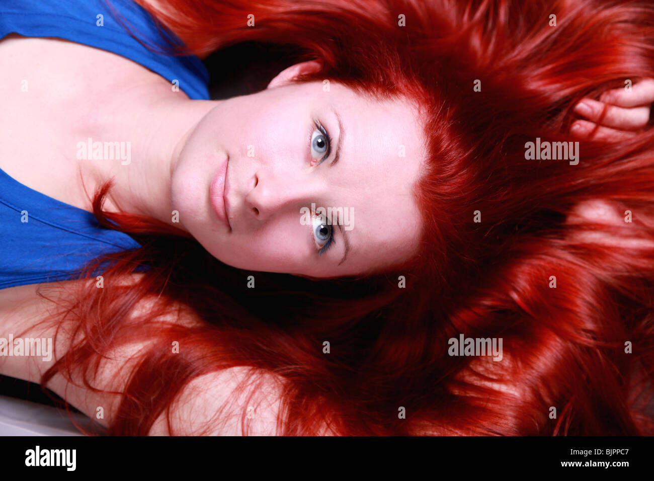 Beautiful red hair woman. Stock Photo