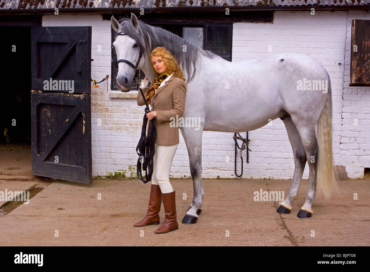 Girl with horse 6 Stock Photo