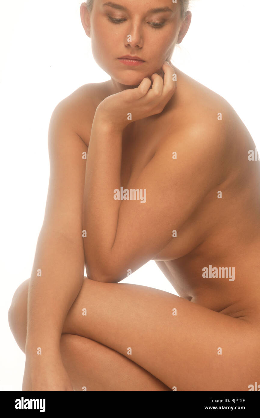 Nude upper body of a woman, breasts covered Stock Photo - Alamy