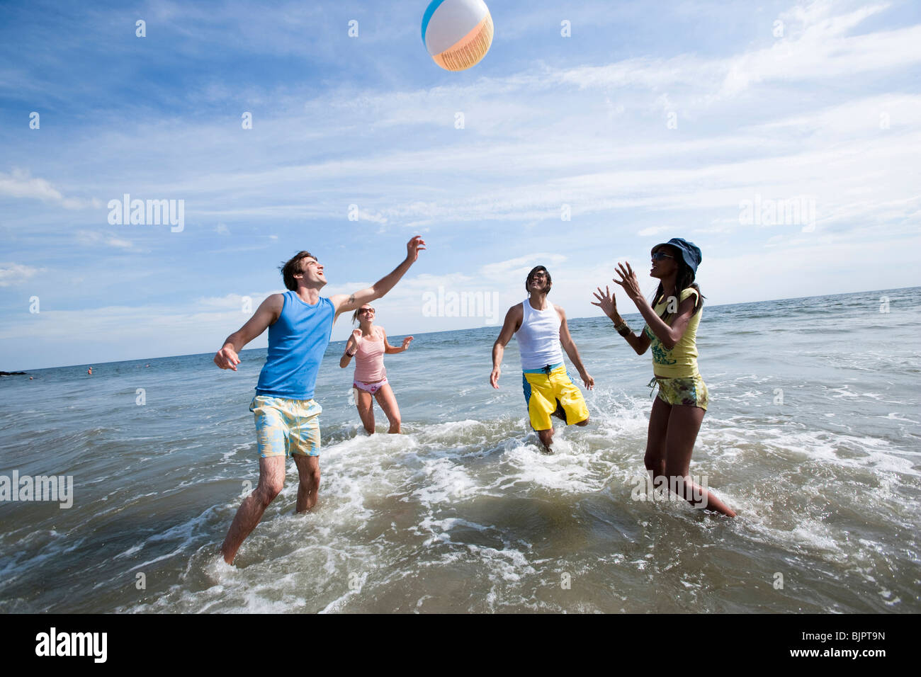 playing with beach ball