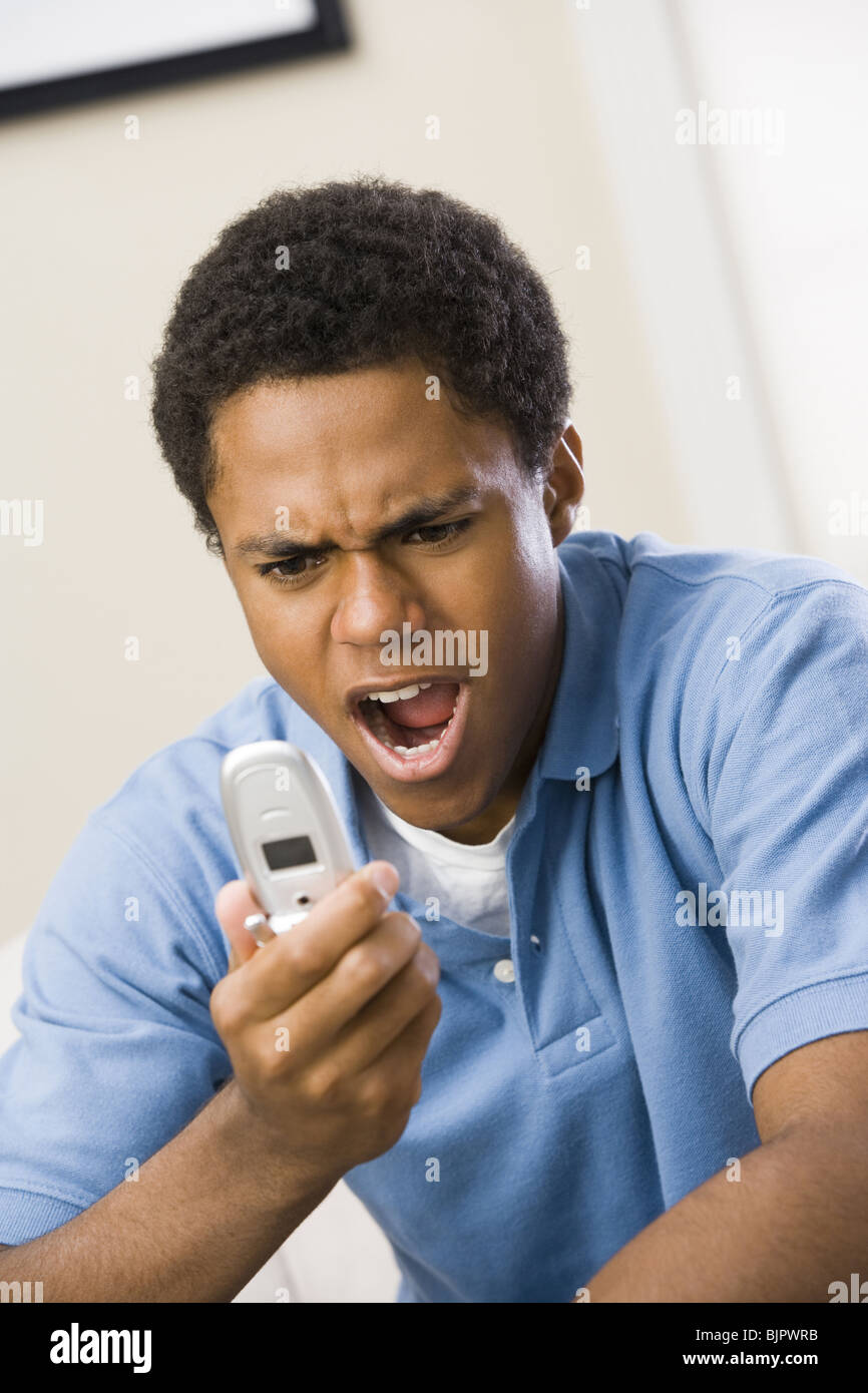 Man With Cell Phone Stock Photo Alamy