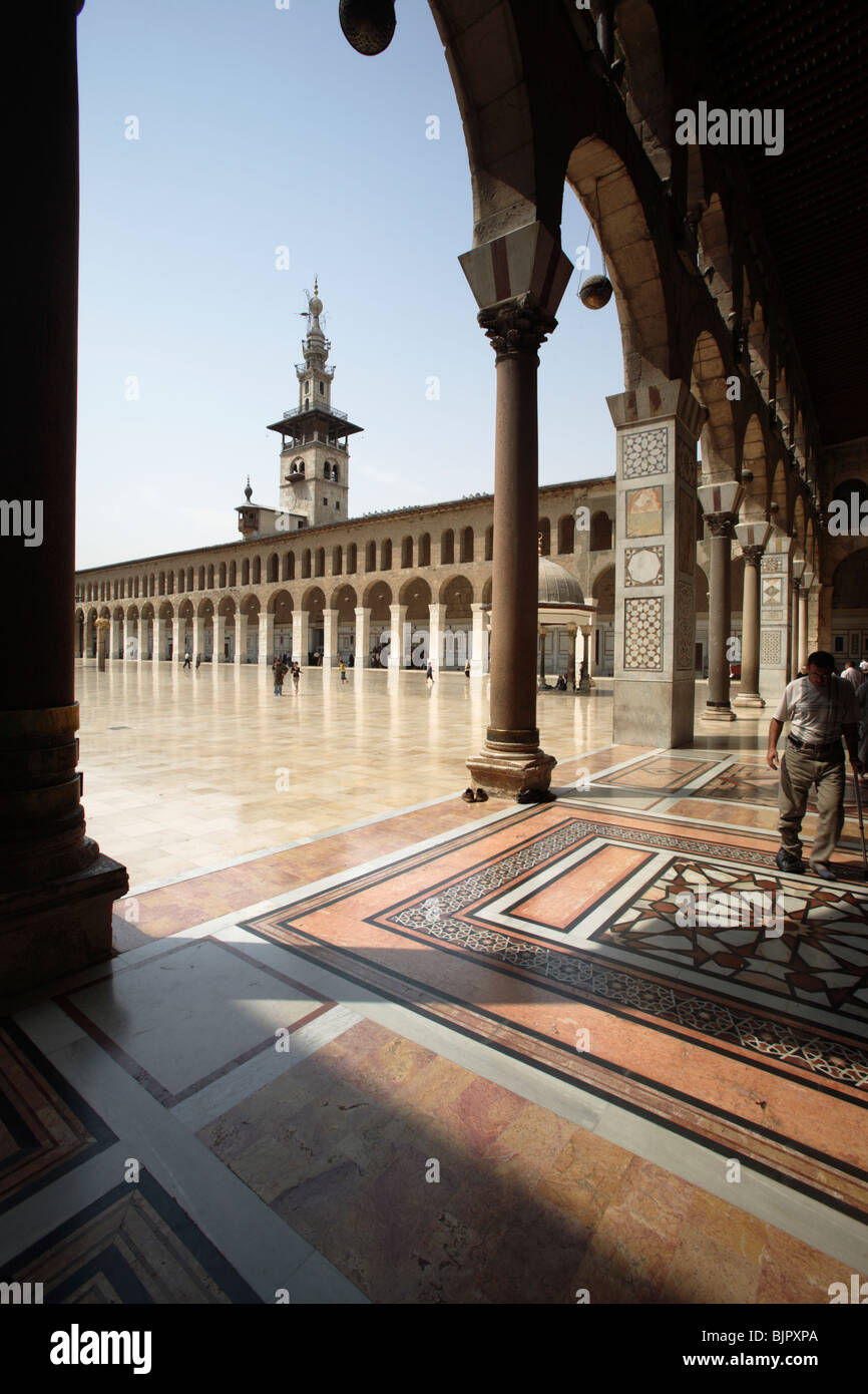 Portico of the Umayyad Mosque, Damascus, Syria Stock Photo