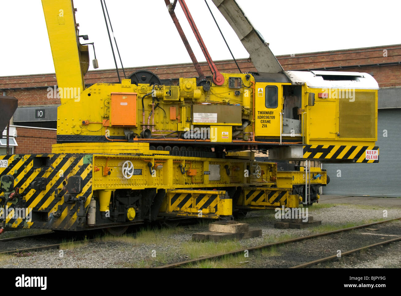 Cowans Sheldon 75 tonne strut jib rail crane undergoing tests.  Teeside, UK Stock Photo