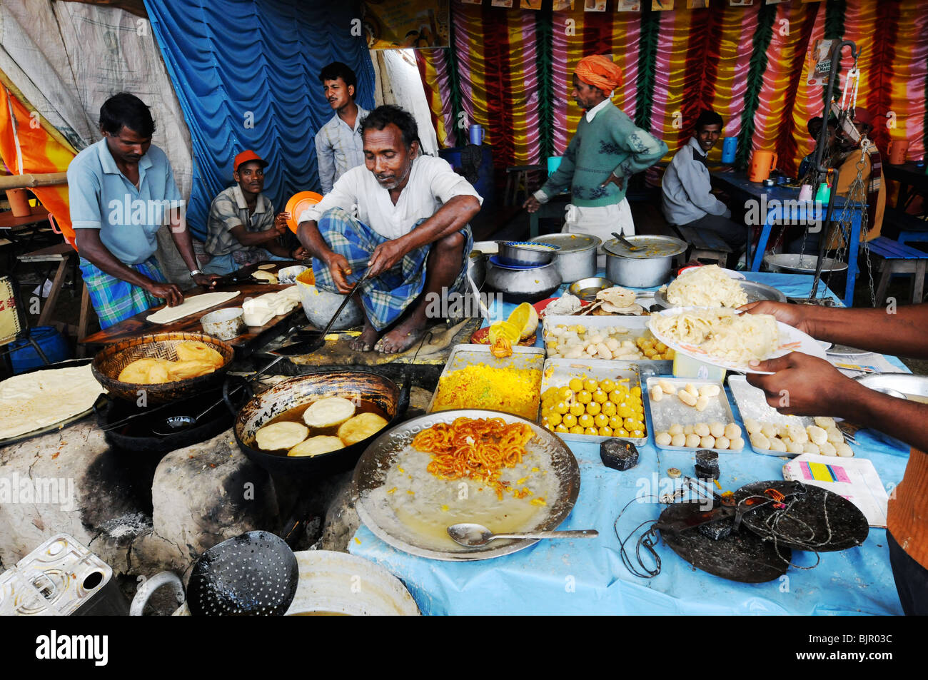 People at the Gangasager Mela (Festival) in West Bengal, India. Stock Photo