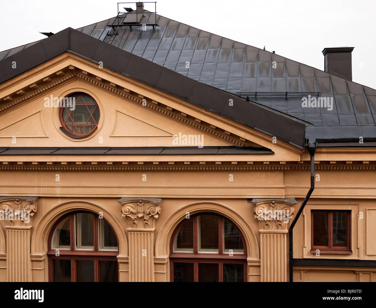Architectural detail of Nybrokajen 11 concert hall, Stockholm, Sweden Stock Photo
