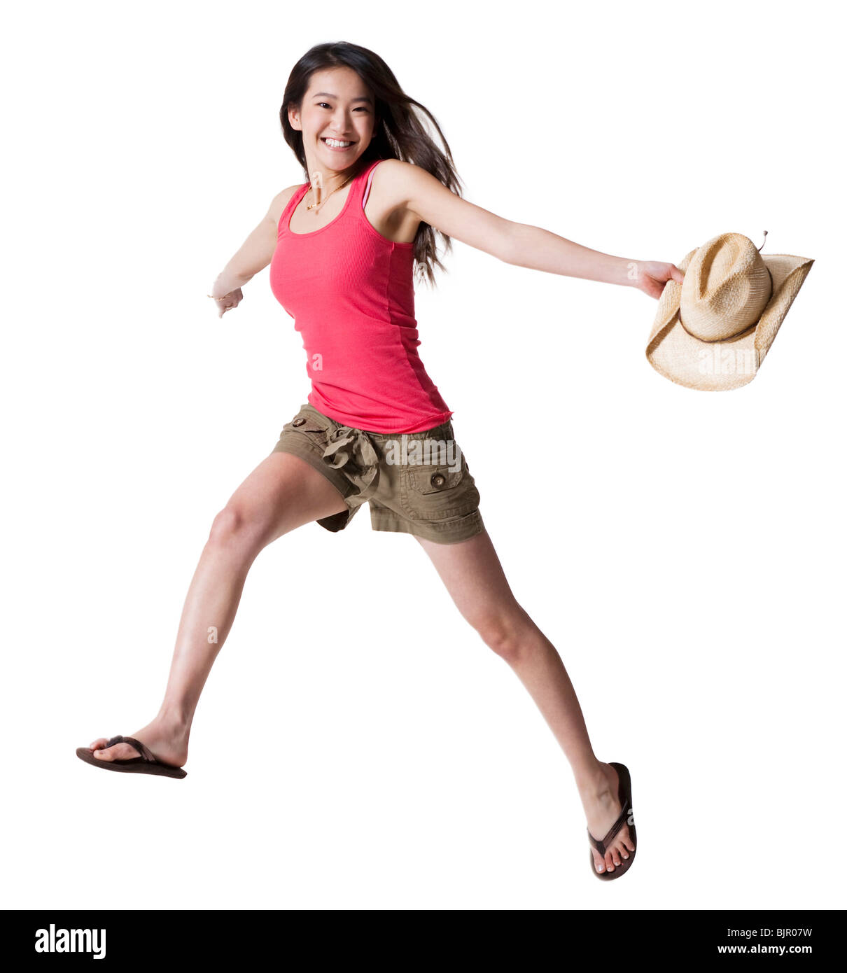 Young adult jumping Stock Photo