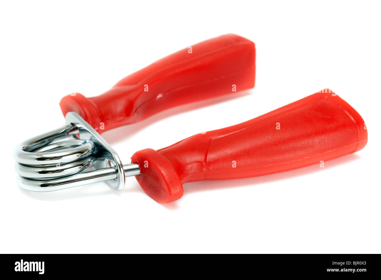 Hand grippers with red handles isolated on white Stock Photo Alamy