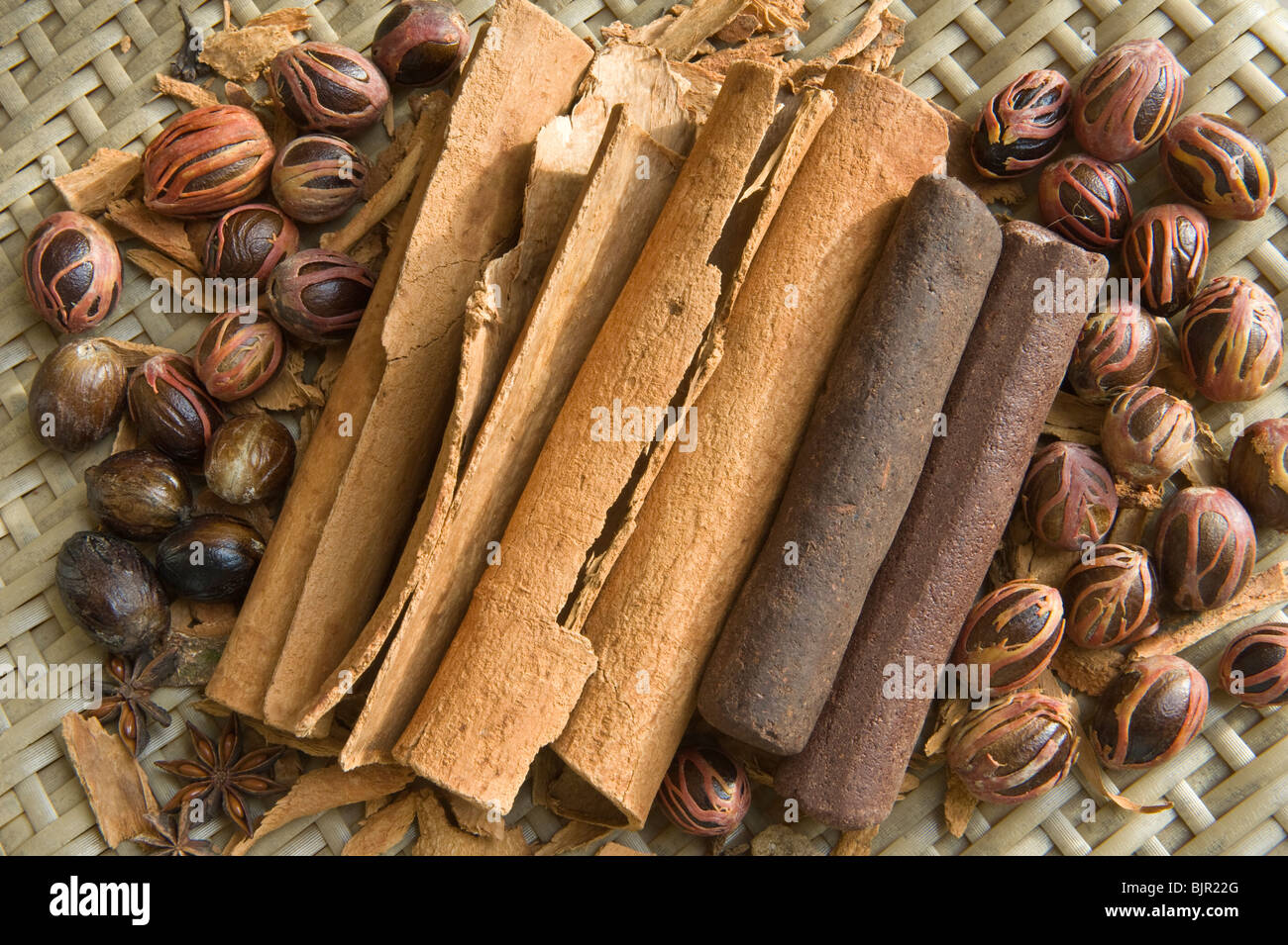 Nutmeg, mace, cinnamon, cacao bars, star aniseed St. Lucia Windward