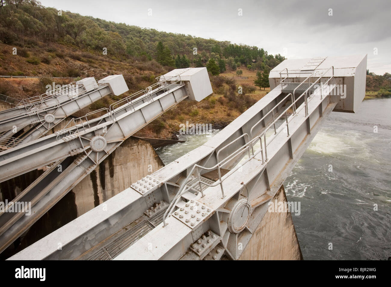 Khancoban dam, part of the Snowy Mountains Hydro scheme in New South Wales, Australia. Stock Photo