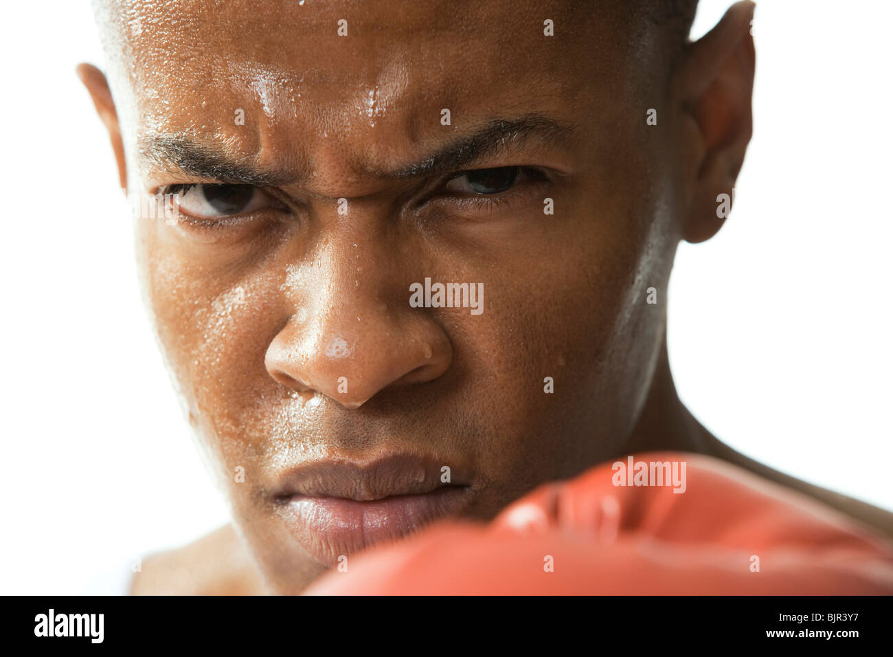 Man wearing boxing gloves Stock Photo Alamy