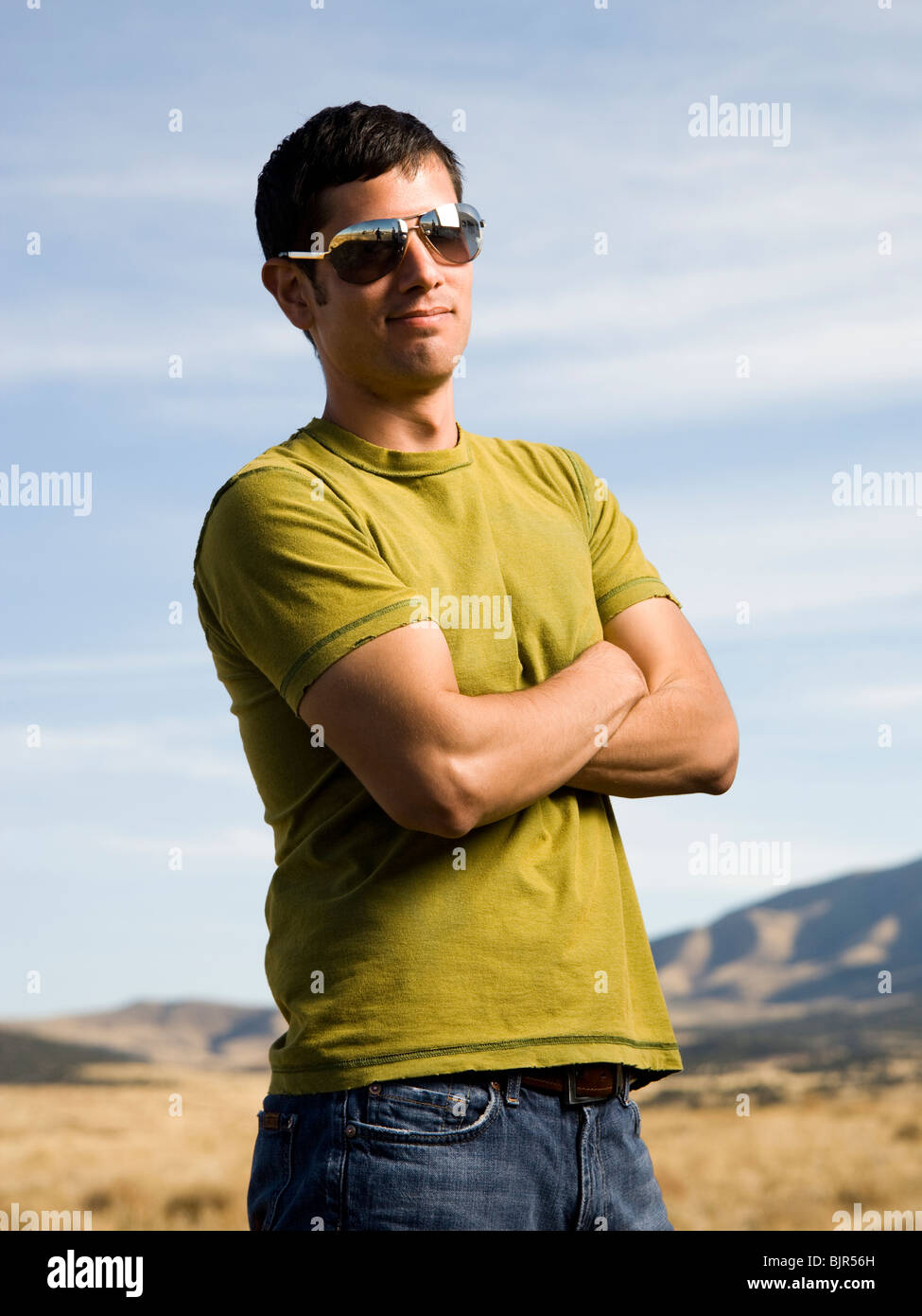 man wearing sunglasses Stock Photo
