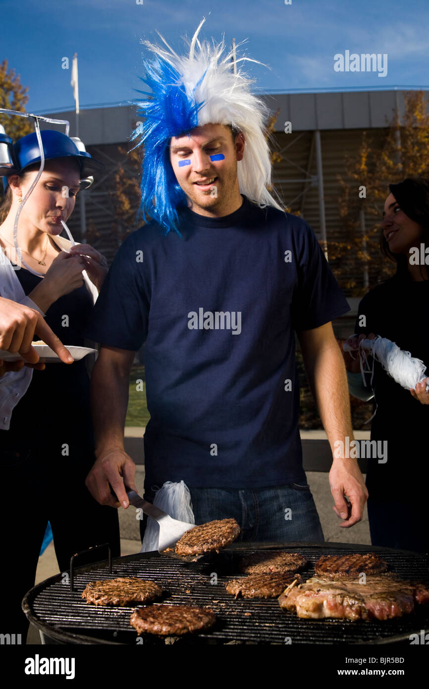 tailgate party before a football game Stock Photo Alamy