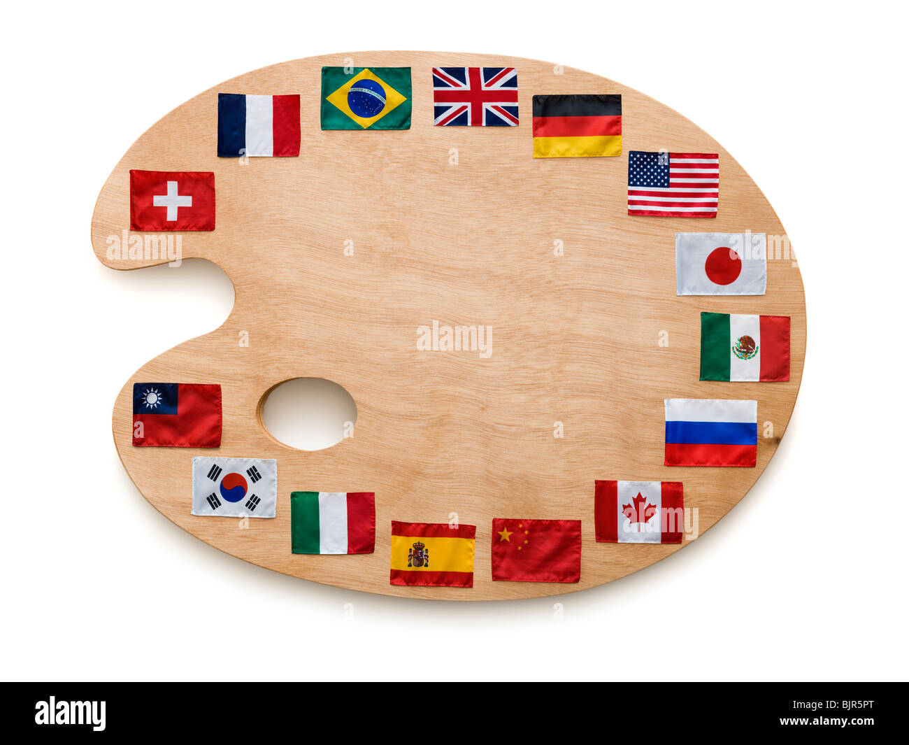 palette with international flags Stock Photo