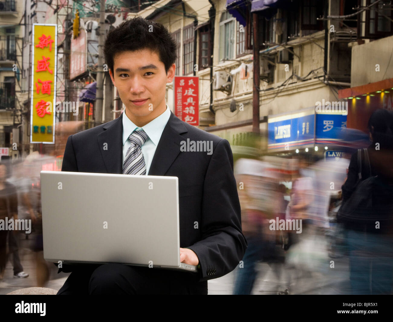man with a laptop Stock Photo - Alamy