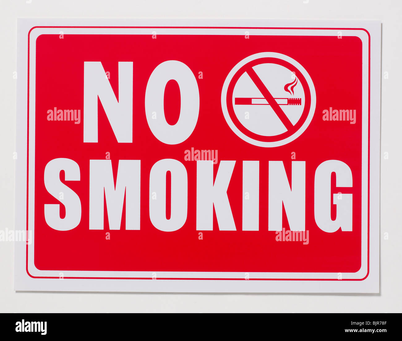 red white no smoking sign Stock Photo