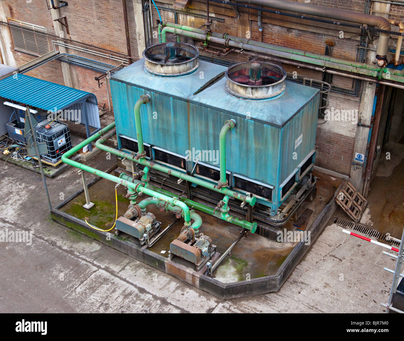 heat exchanger cooling system at a factory in UK Stock Photo