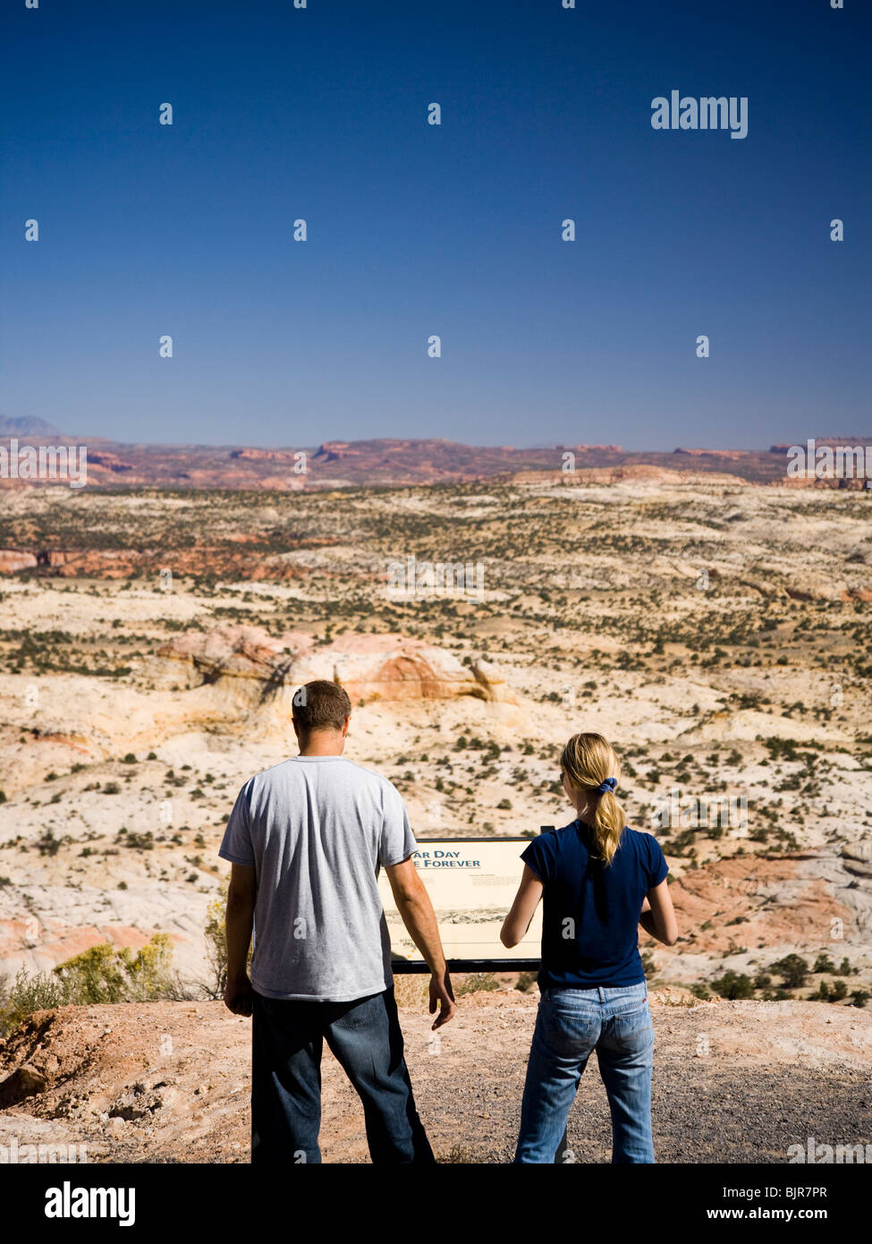 couple at a desert national park Stock Photo