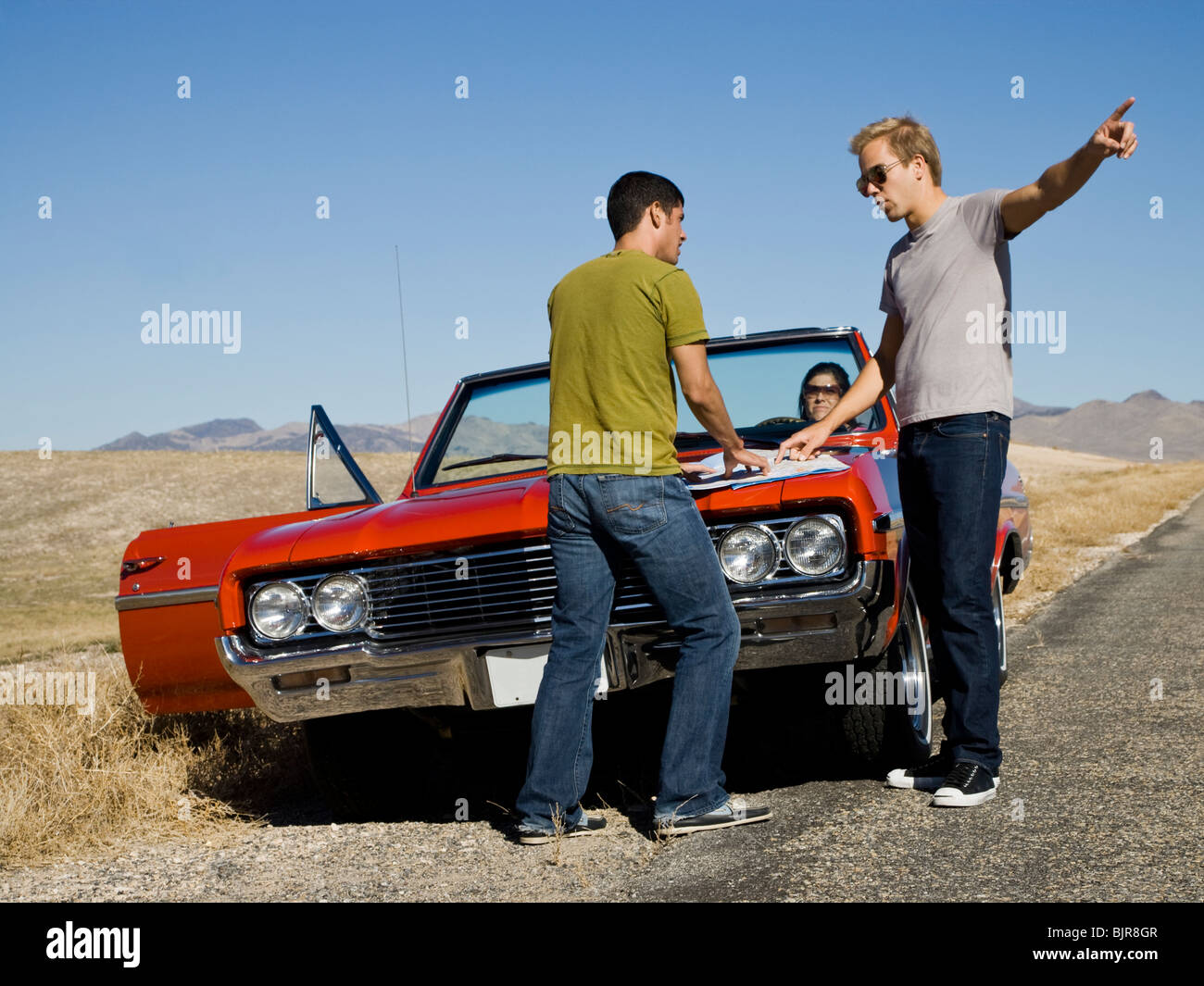 lost on a road trip Stock Photo