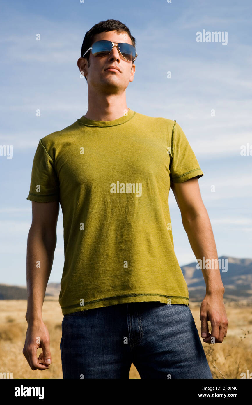 man wearing sunglasses Stock Photo