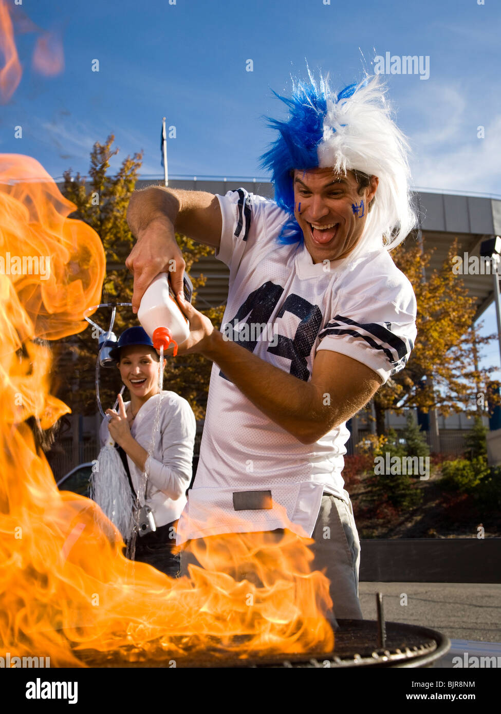 tailgate party before a football game Stock Photo Alamy