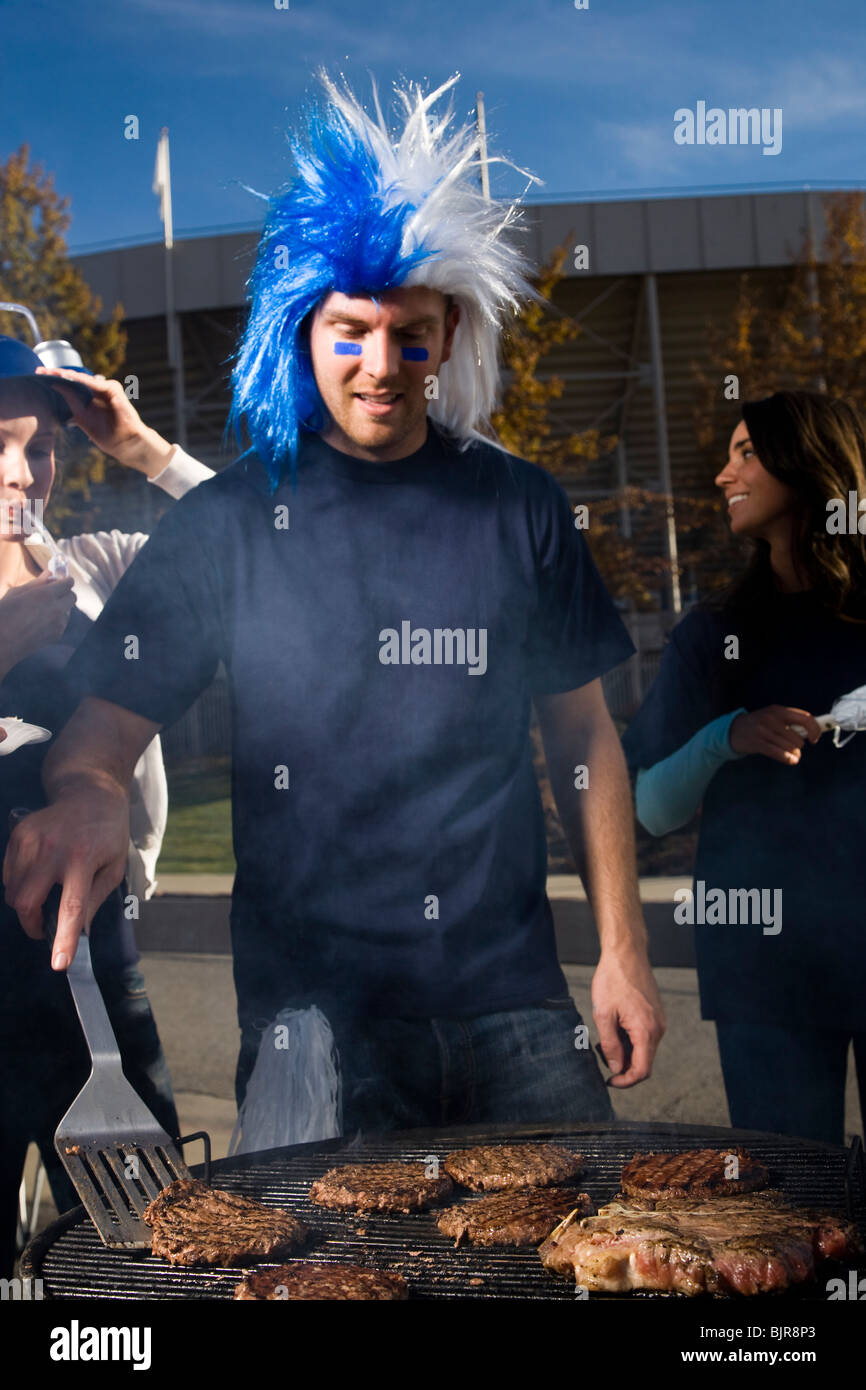 tailgate party before a football game Stock Photo Alamy