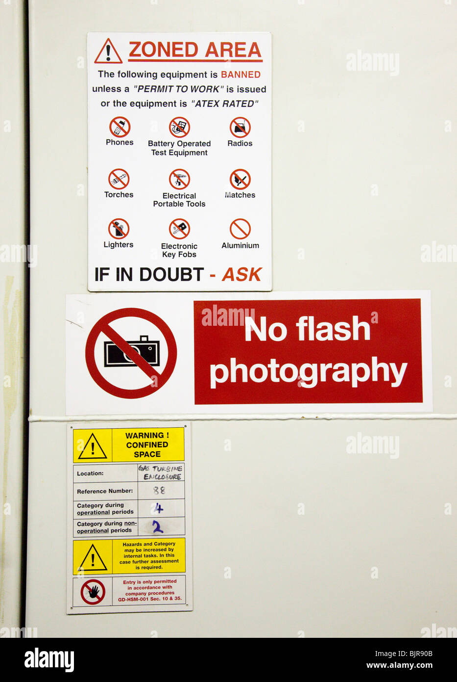 safety warning signs Stock Photo