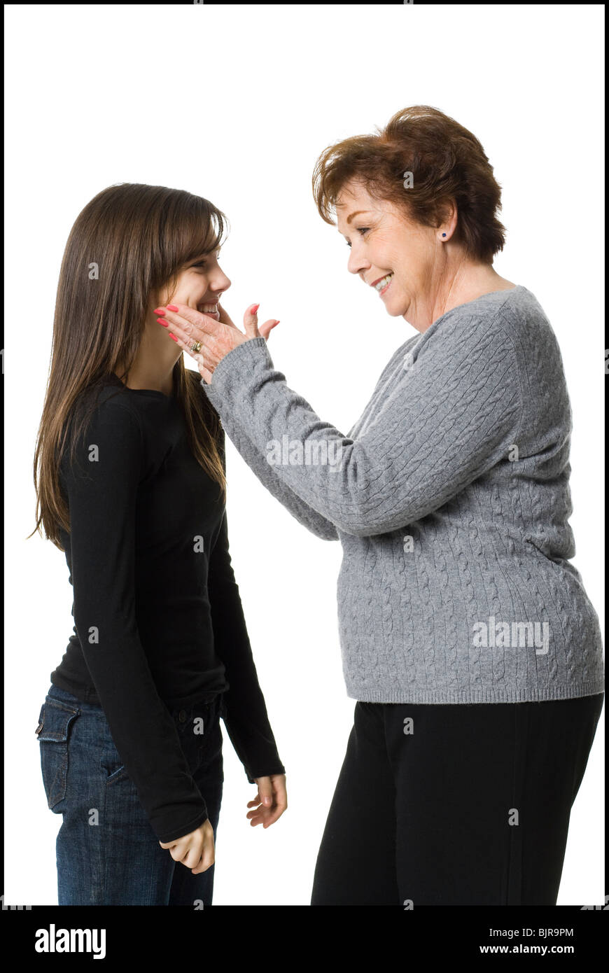Grandmother and granddaughter Stock Photo