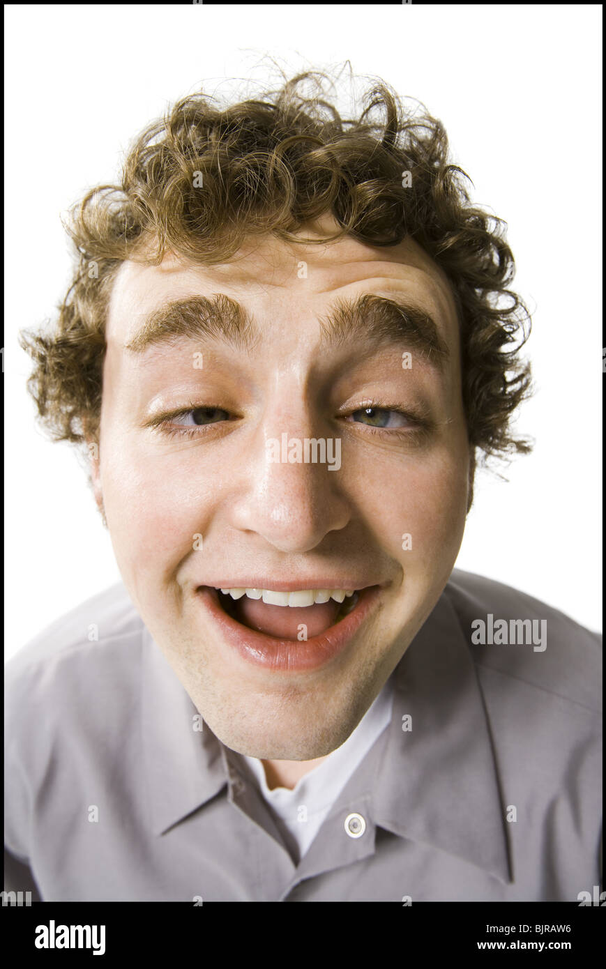 Man posing with eyes crossed Stock Photo Alamy