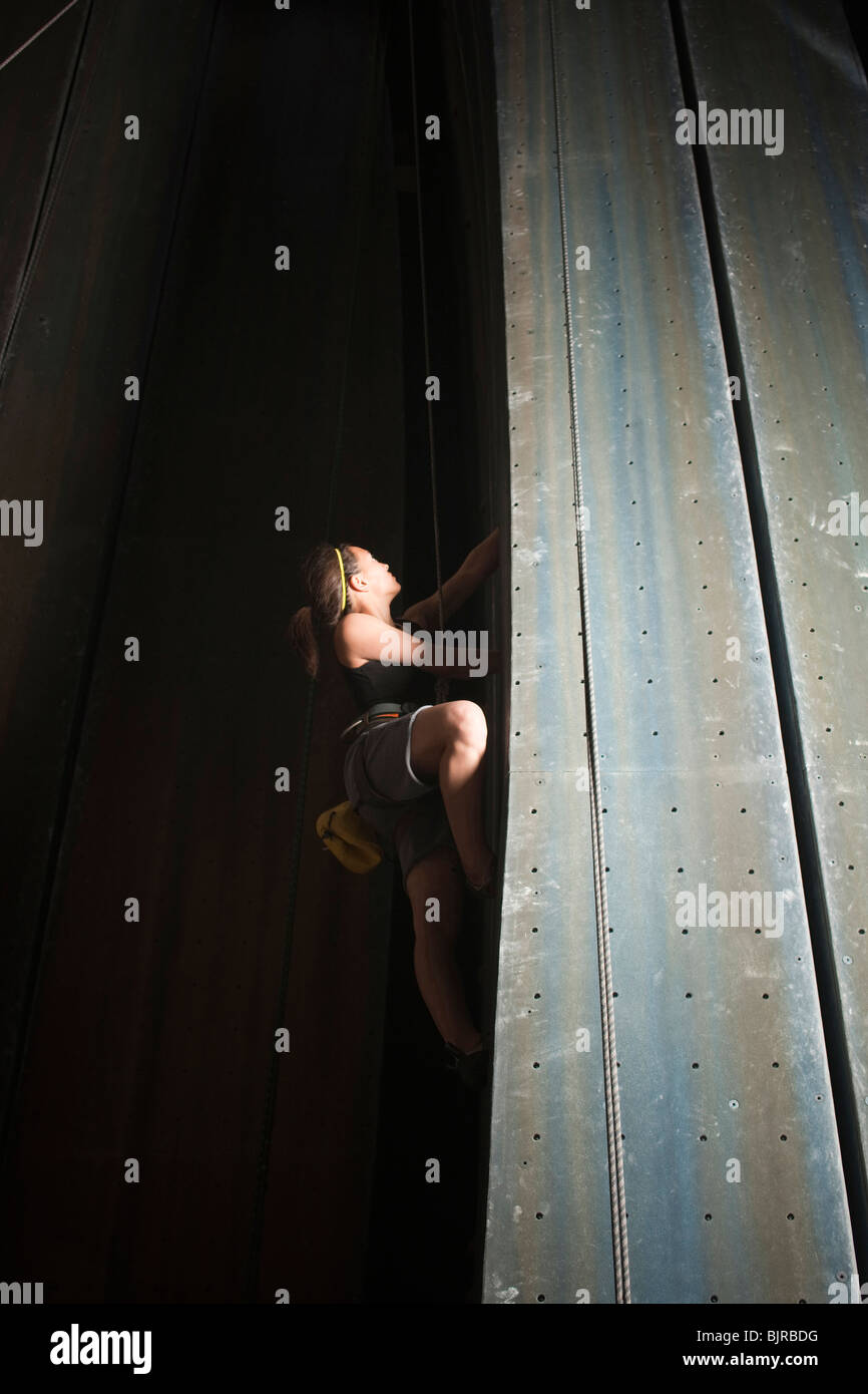 Teenage girl indoor climbing wall hires stock photography and images