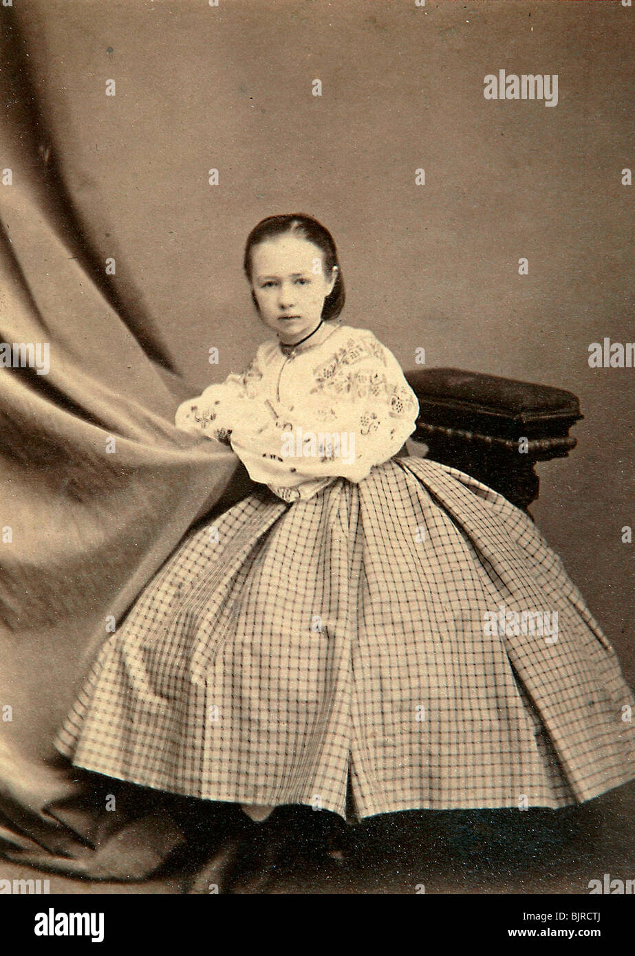 Childhood portrait of Sophia Perovskaya, 1860s. Artist: Unknown Stock Photo