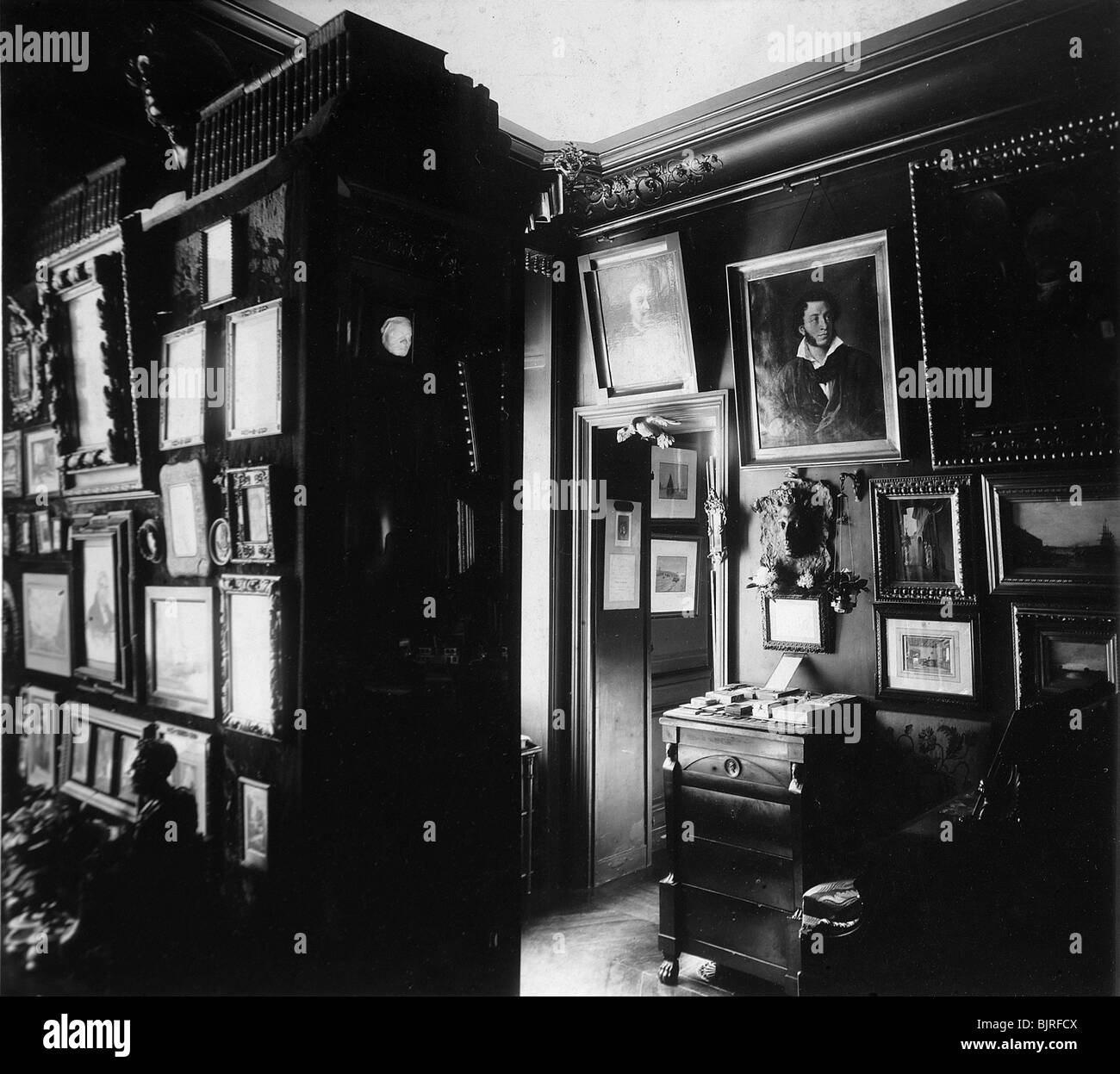 Interior of the Museum of the author and Historian Alexander Onegin in Paris, 1920s.  Artist: Anon Stock Photo