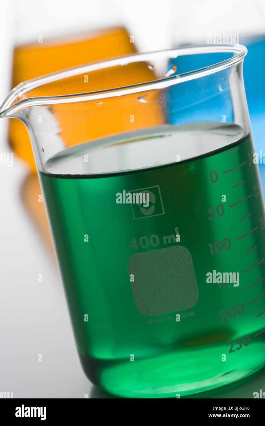 Beaker Filled With Colored Liquids Stock Photo Alamy
