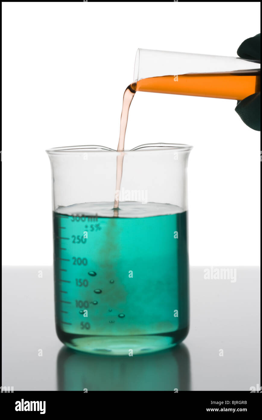 Mixing chemicals Stock Photo