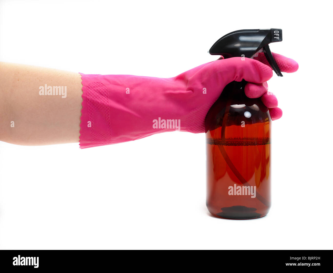 Environmentally safe cleaning products isolated against a white