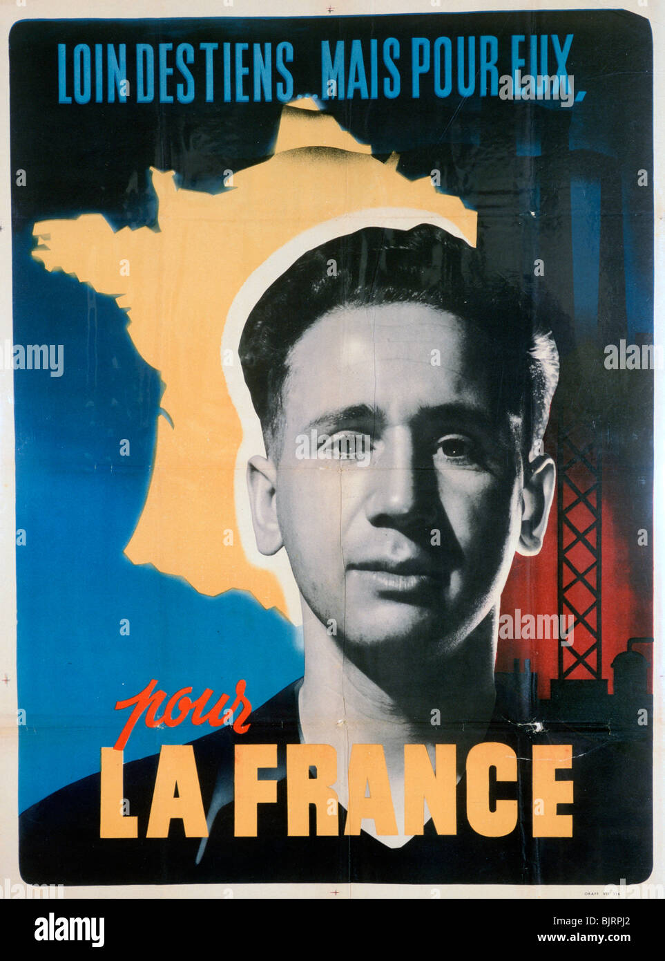 French voluntary work poster, c1942-1944. Artist: Unknown Stock Photo