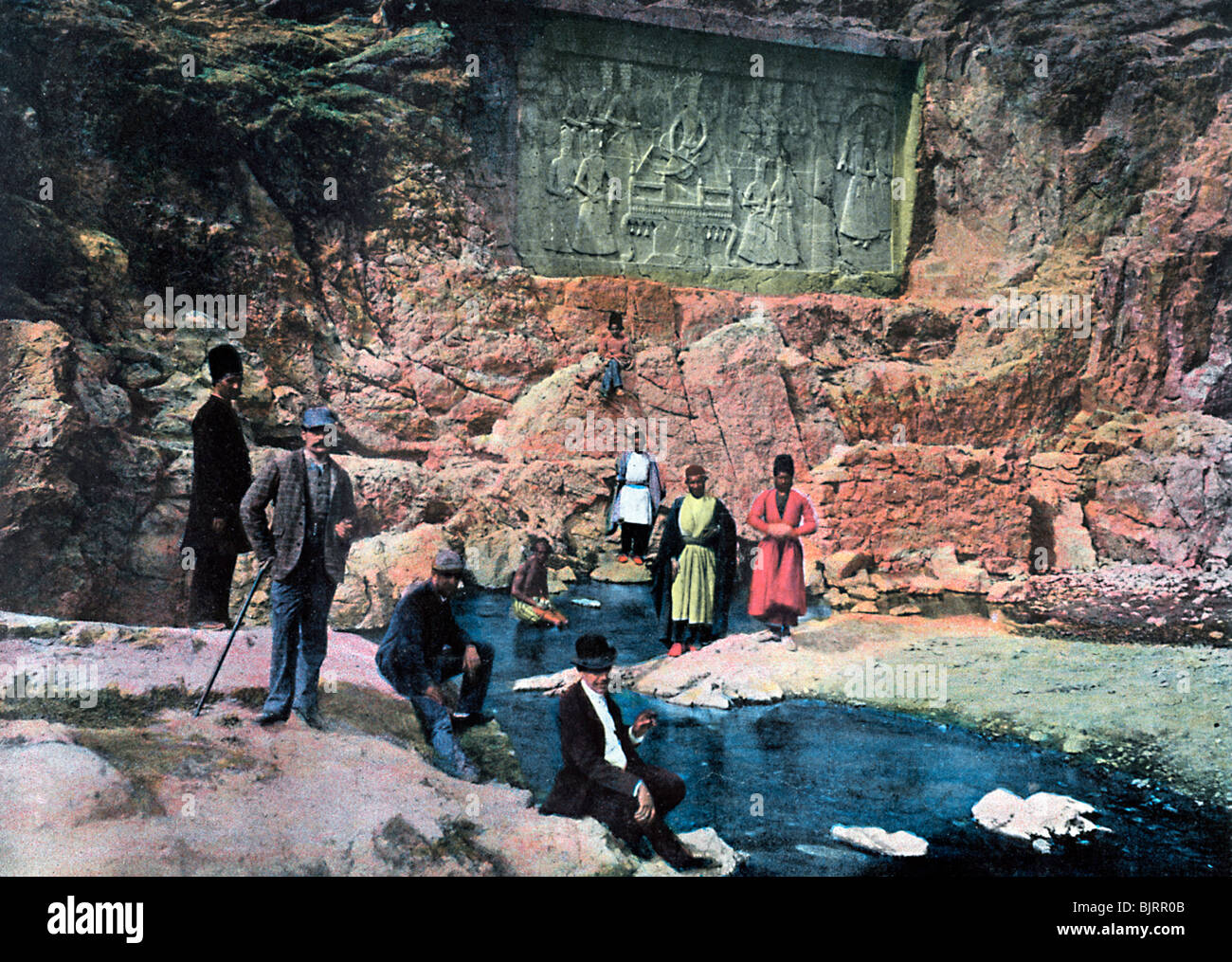 The Shah of Persia and his children, c1890.Artist: Gillot Stock Photo