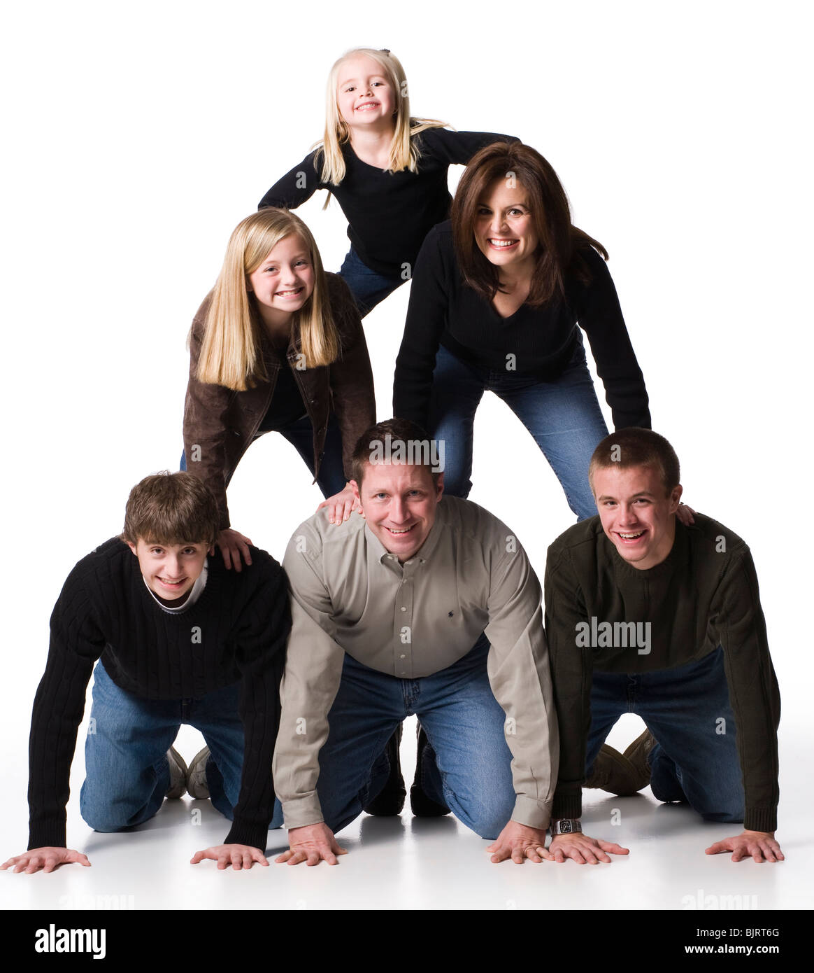 Family posing for portrait Stock Photo