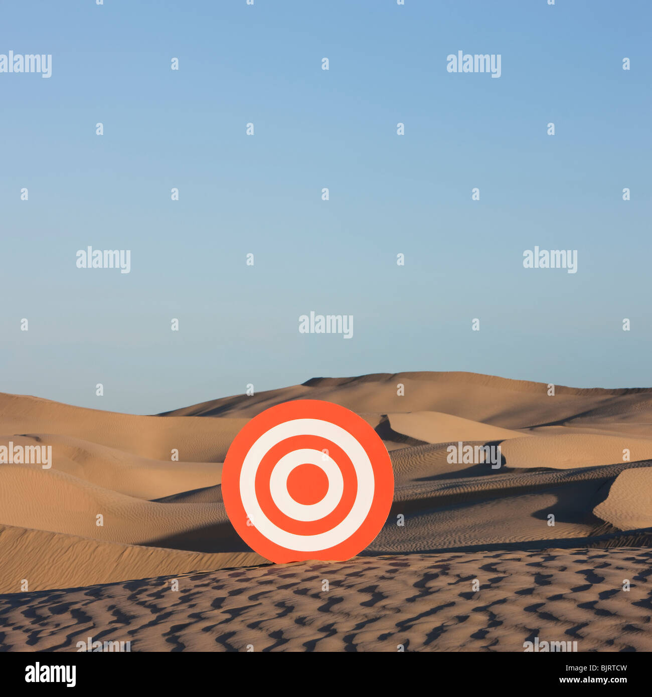 USA, Utah, Little Sahara, target on desert Stock Photo