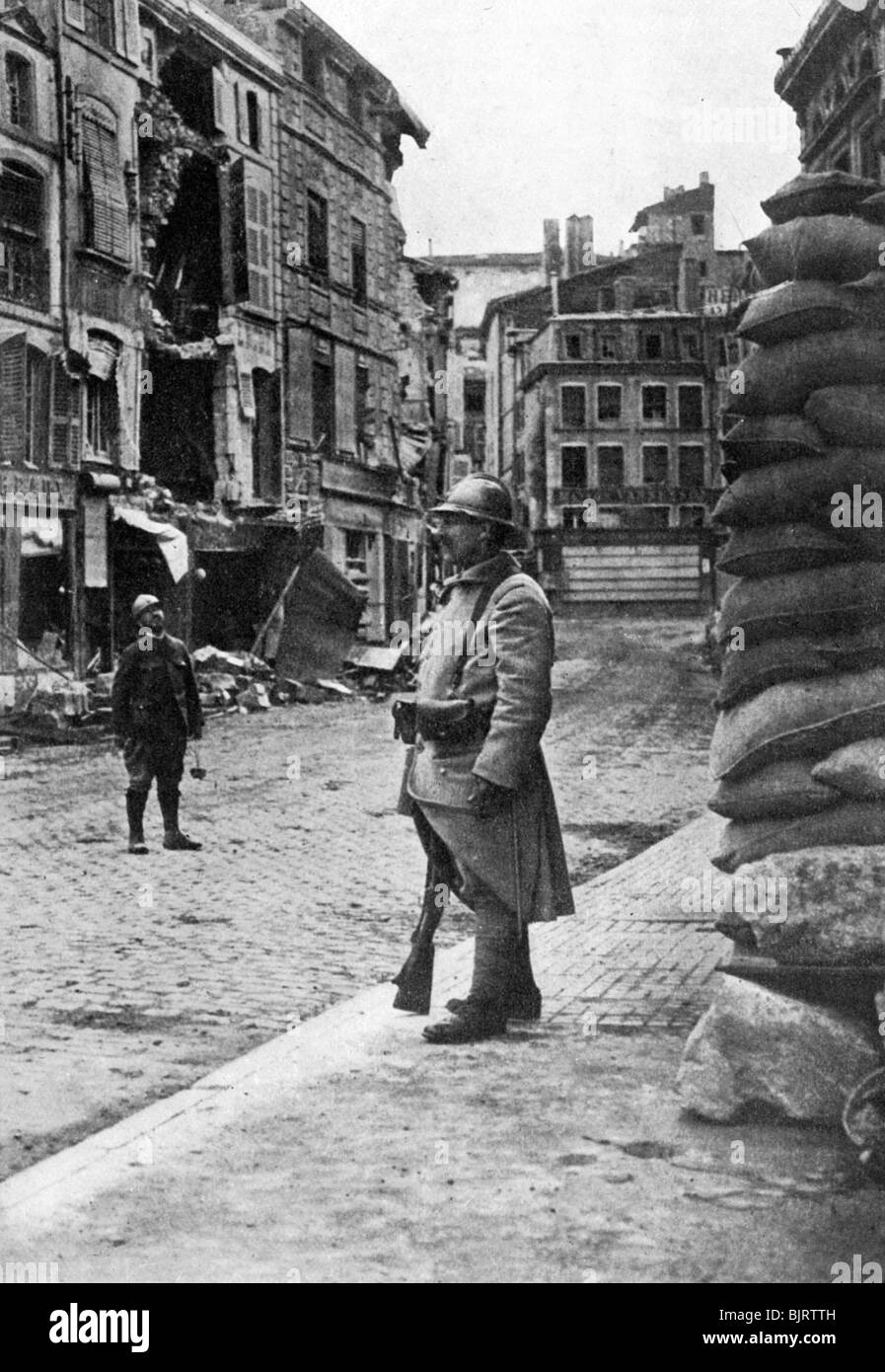 Garrison of French soldiers and firemen, Verdun, France, First World War, 1916, (c1920). Artist: Unknown Stock Photo