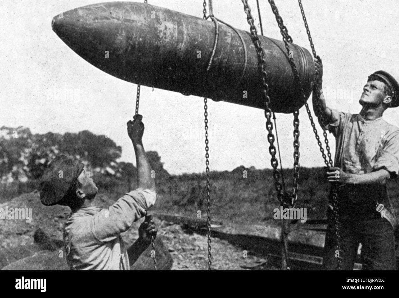 Large shell on its way to the front, First World War, 1914-1916, (c1920). Artist: Unknown Stock Photo