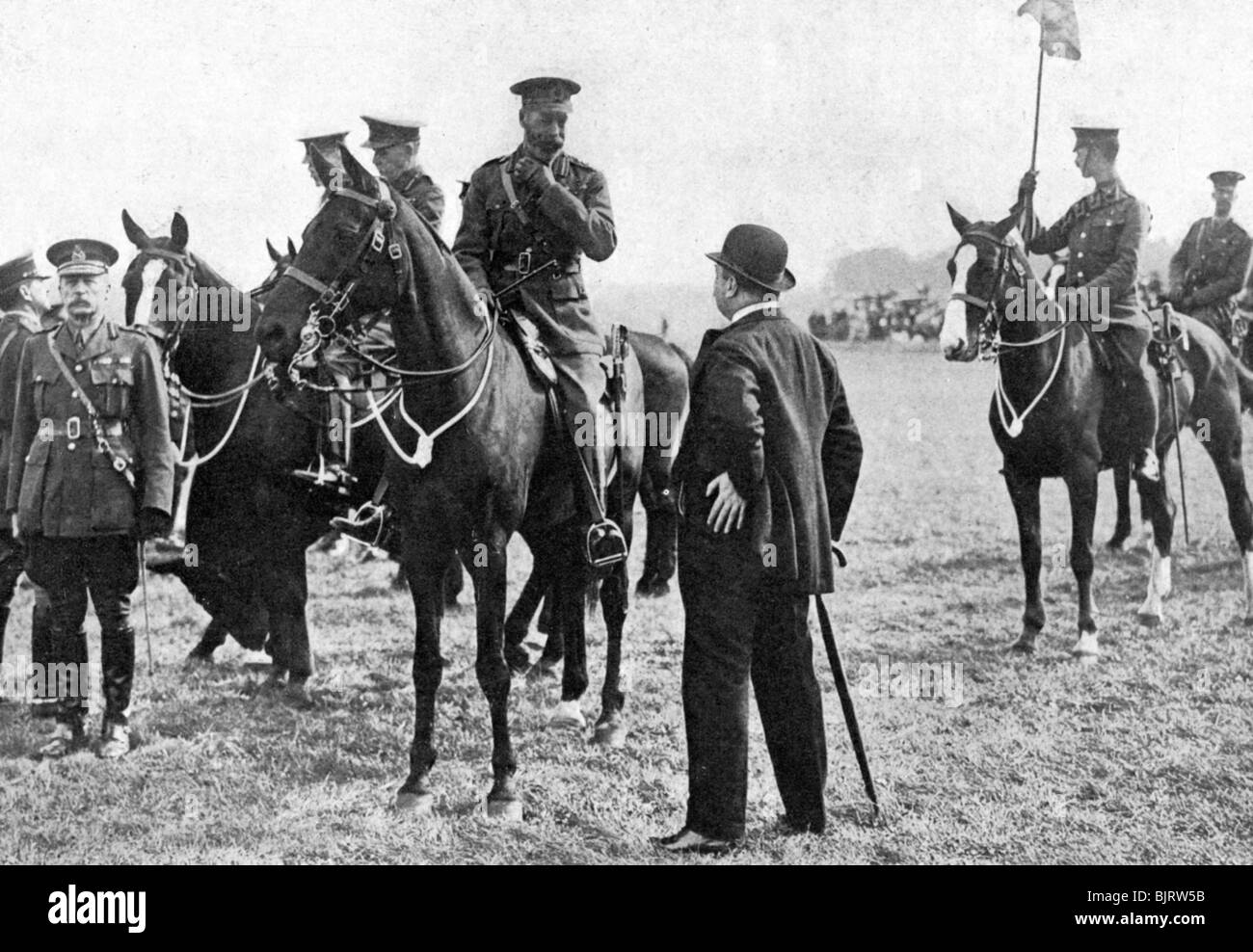 King George V at an inspection of troops at Aldershot, First World War ...