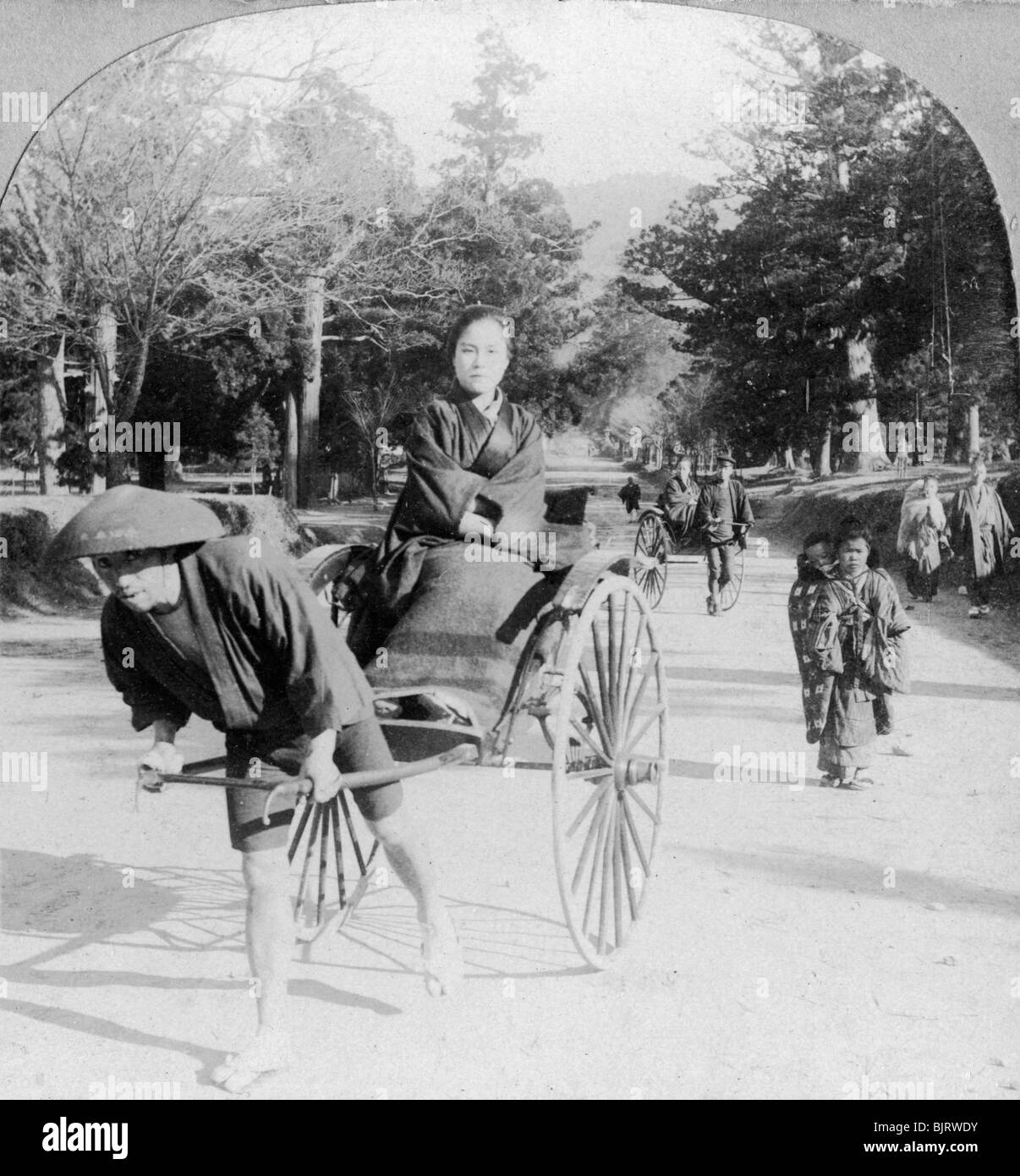 Taking a spin through the park at Nara, Japan, 1901. Artist: Unknown Stock Photo