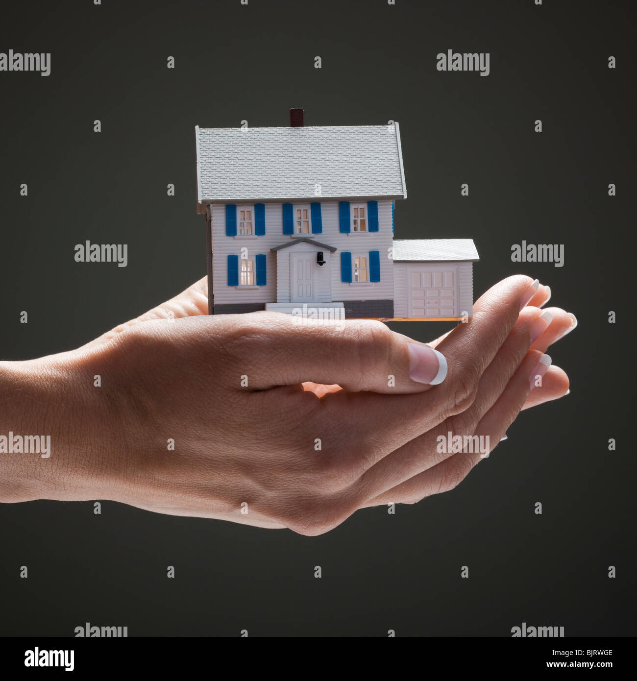 Hand holding a home Stock Photo