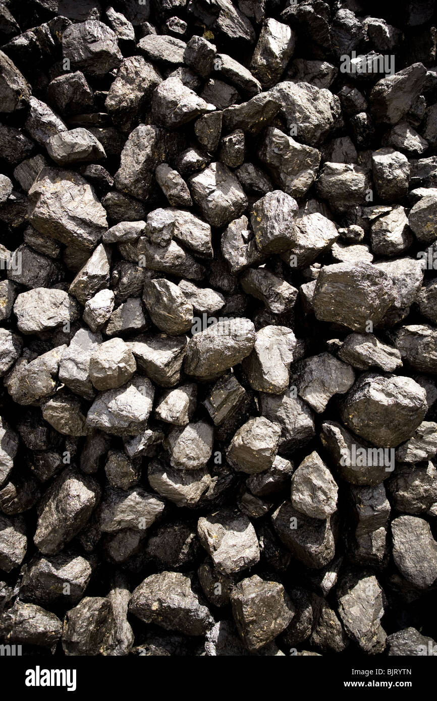 Close-up of coal rocks Stock Photo