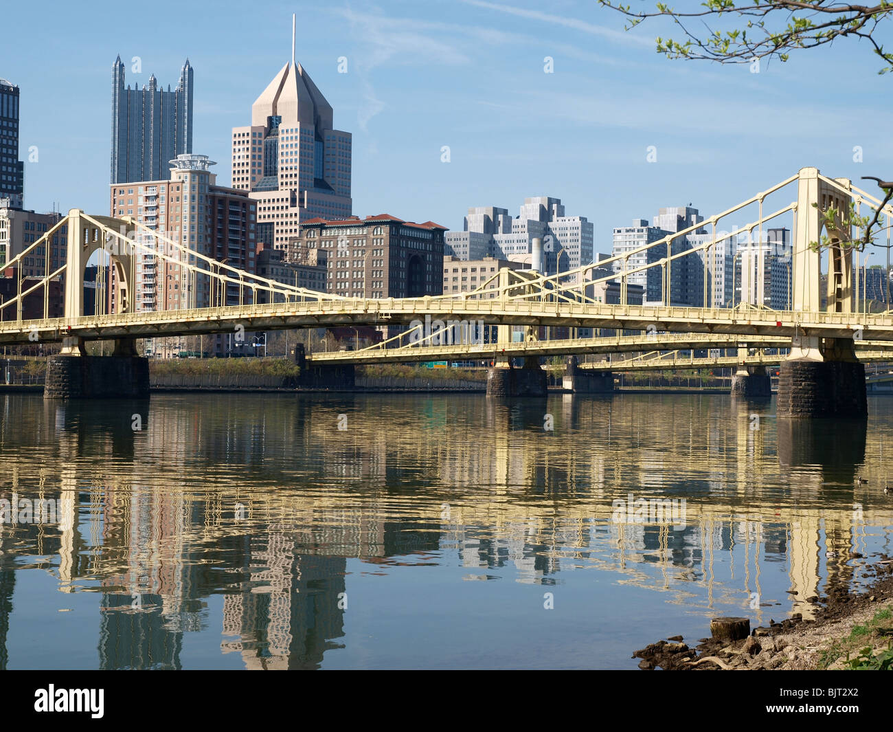 Big bridges in downtown Pittsburgh Pennsylvania Stock Photo Alamy