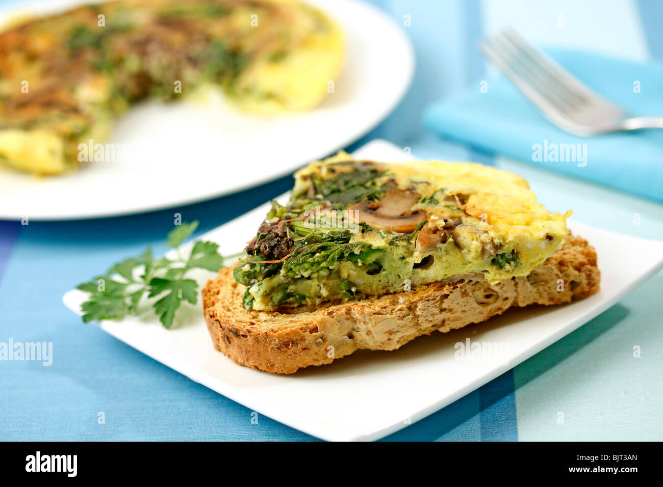 Wild omelet. Recipe available. Stock Photo
